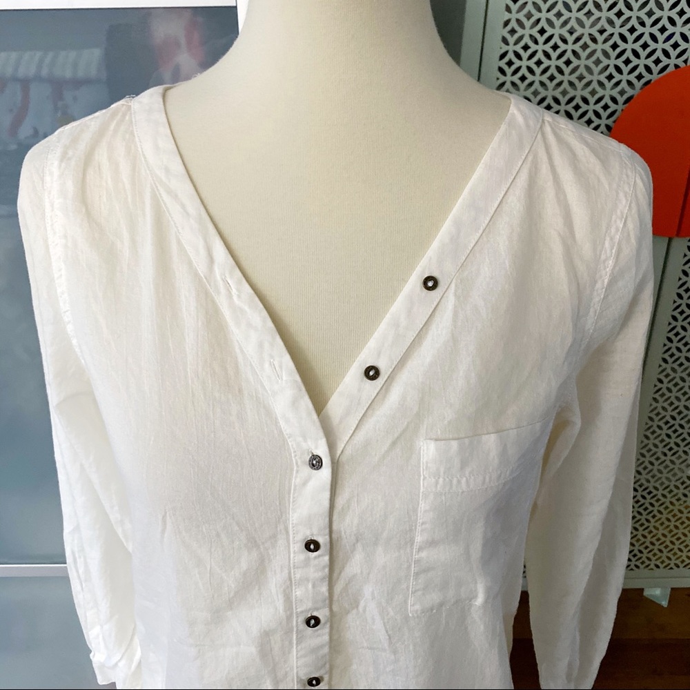 Joie Ibiza Cotton Shirtdress in Porcelain - Picture 3 of 6